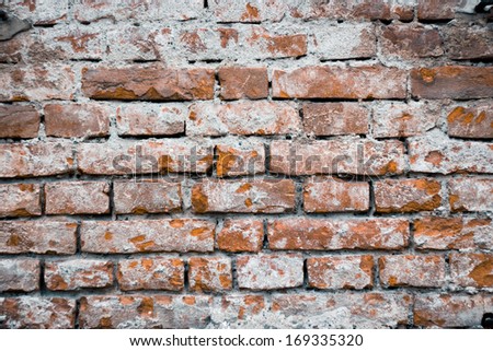 Brick wall, colored