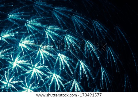 Blue laser firework background