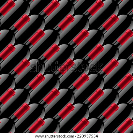wine bottles background pattern - Illustration for restaurants, wineries  or bars for book covers, web design, or a wine list