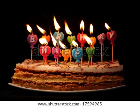 Birthday Cake Candles on Happy Birthday Candles On A Cake Stock Photo 17594965   Shutterstock