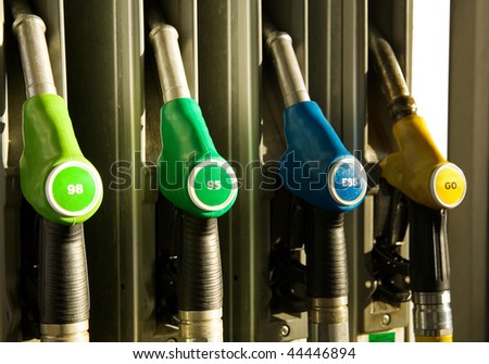 Different types of fuel dispensers at filling station