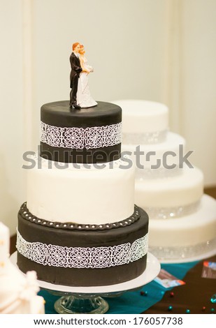 Wedding cake in black and white colors