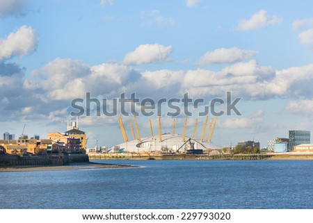 Scenic view of the Millennium Dome from Greenwich, London, UK