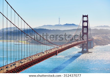 Famous Golden Gate bridge in San Francisco, California, USA