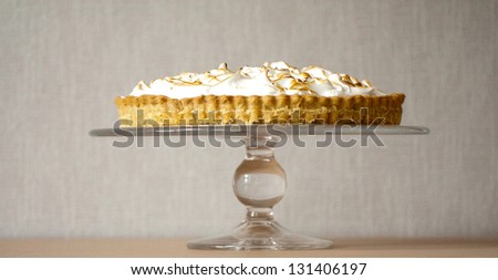 Lemon Meringue Pie on Serving Dish
