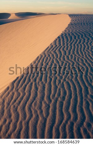 Gypsum sand dune shapes in White Sands National Monument, New Mexico