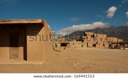 Taos Pueblo Village, a UNESCO world heritage site a traditional Native American Adobe village