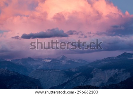 Sunset view from Glacier Point, Yosemite National Park, California