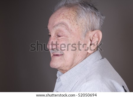 Portrait of old pretty man