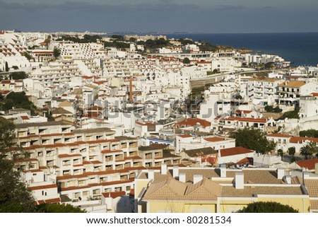 Detail view of the Albufeira city located on the Algarve, Portugal.
