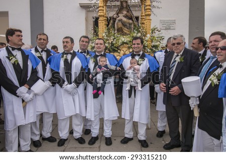 LOULE, PORTUGAL - April 5th, 2015 : Religious celebration of the Procession of Mae Soberana in the Easter month in Loule city, Portugal.