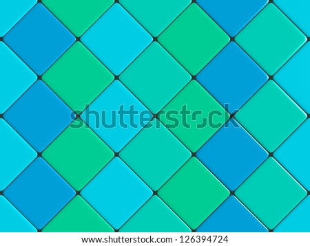 Blue mosaic with diamonds tiles