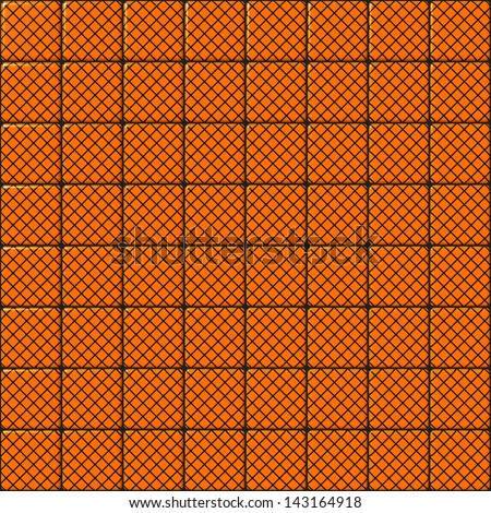 Square orange mosaic with black grid