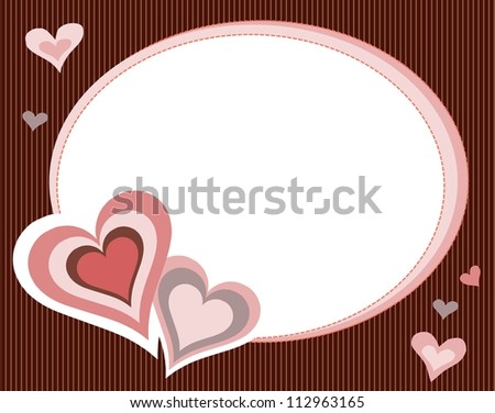 Abstract illustration of the retro frame with stripes and hearts