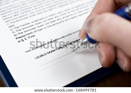 Signing the document