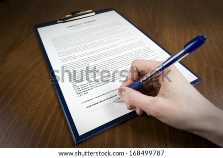 Signing the document