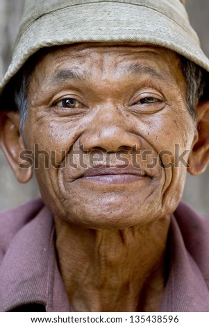 old man in close up view