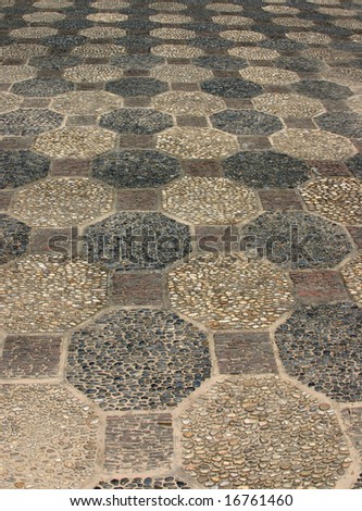 octagon pattern mosaic made from small stones. Suitable for background use.