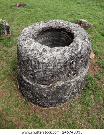 Plain of Jars, Phonsavan, Laos. These megalithic stone jars located on the plains around Phonsavan, their use is unknown however some theories include that they were used for burial purposes.