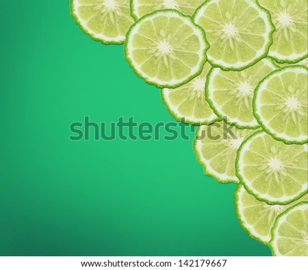 Kaffir lime slice background