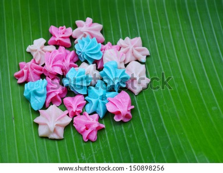 colorful candy. (A-lua) Thai style handmade candy sweet dessert .