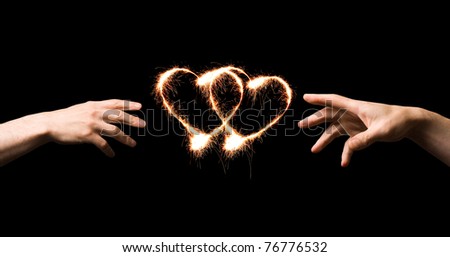 Fiery heart and hands of love.