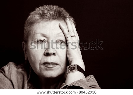 portrait of a senior lady upset feelings.