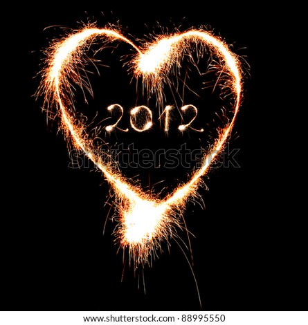 The heart and the number 2012 from the Bengal fire