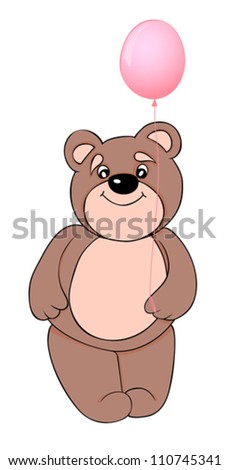 cartoon teddy bear with a balloon in the leg cartoon teddy bear with a balloon in the leg