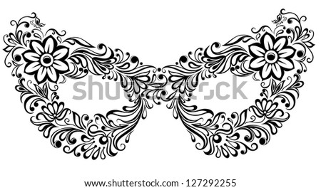 Illustrated silhouette masks as the flower pattern and ornament vector A copy of the vector format in the profile's Illustrated silhouette masks as the flower pattern and ornament vector A copy of the vector format in the profile's