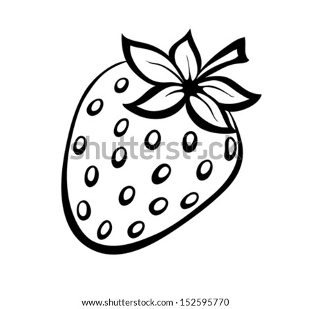 Vector monochrome illustration of strawberries logo Many similarities to the author's profile Vector monochrome illustration of strawberries logo Many similarities to the author's profile