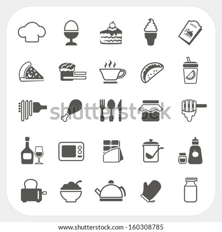 Food icons set on white background Food icons set on white background
