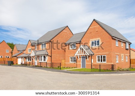 Red brick housing estate view