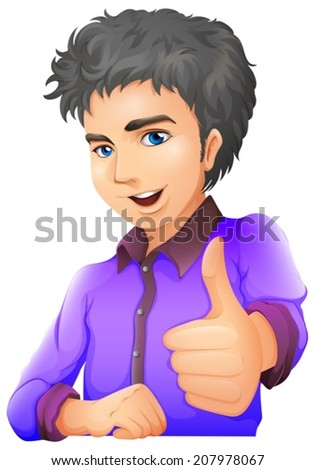 Illustration of a handsome young man on a white background
