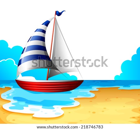 Illustration of a ship in the ocean