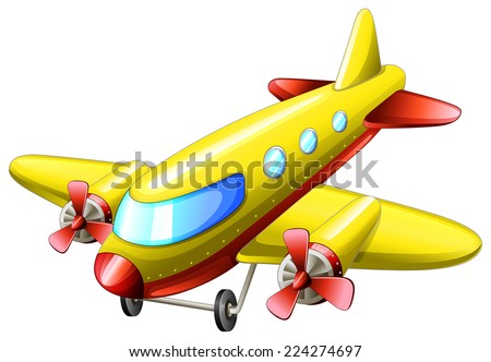 Illustration of a close up airplane