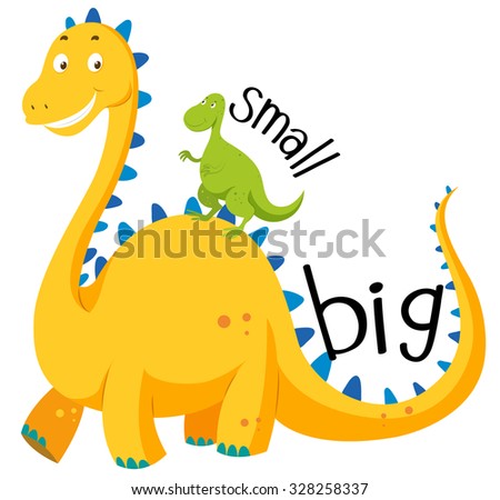 Opposite adjective big and small illustration