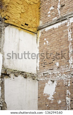 Housing construction with brick and cement structure, architecture