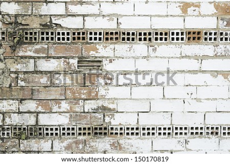 Bricks and plaster walls housing, construction and architecture
