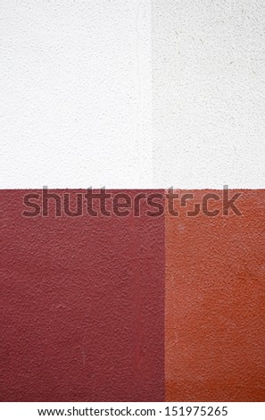 Wall with colored squares, surface property, construction and decoration