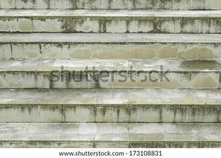 Wet and slippery cement stairs, construction