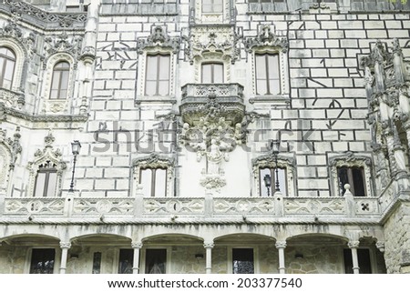 Gothic facade in sintra castllo architecture