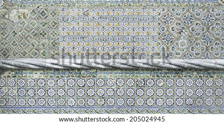 Tiles with architectural building stone, ceramics