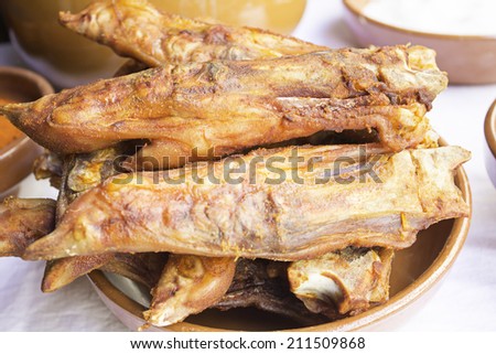 Pig feet cooked in restaurant, food