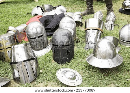 Medieval Helmets made of steel and iron, history