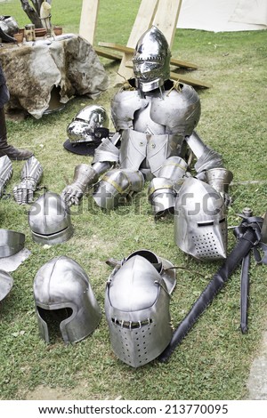 Medieval Helmets made of steel and iron, history