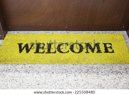 Input welcome mat in urban building, construction