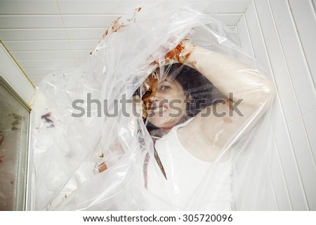 Bride in with pig mask, fear