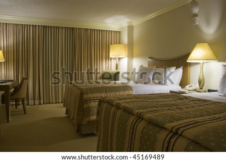 table lamps for bedroom. stock photo : Two beds edroom