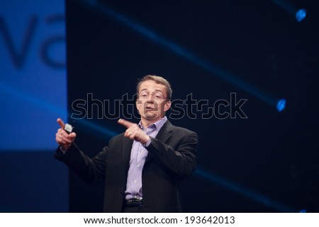 LAS VEGAS, NV -?? MAY 6, 2014: CEO VMware Pat Gelsinger makes speech at EMC World 2014 conference on May 6, 2014 in Las Vegas, NV